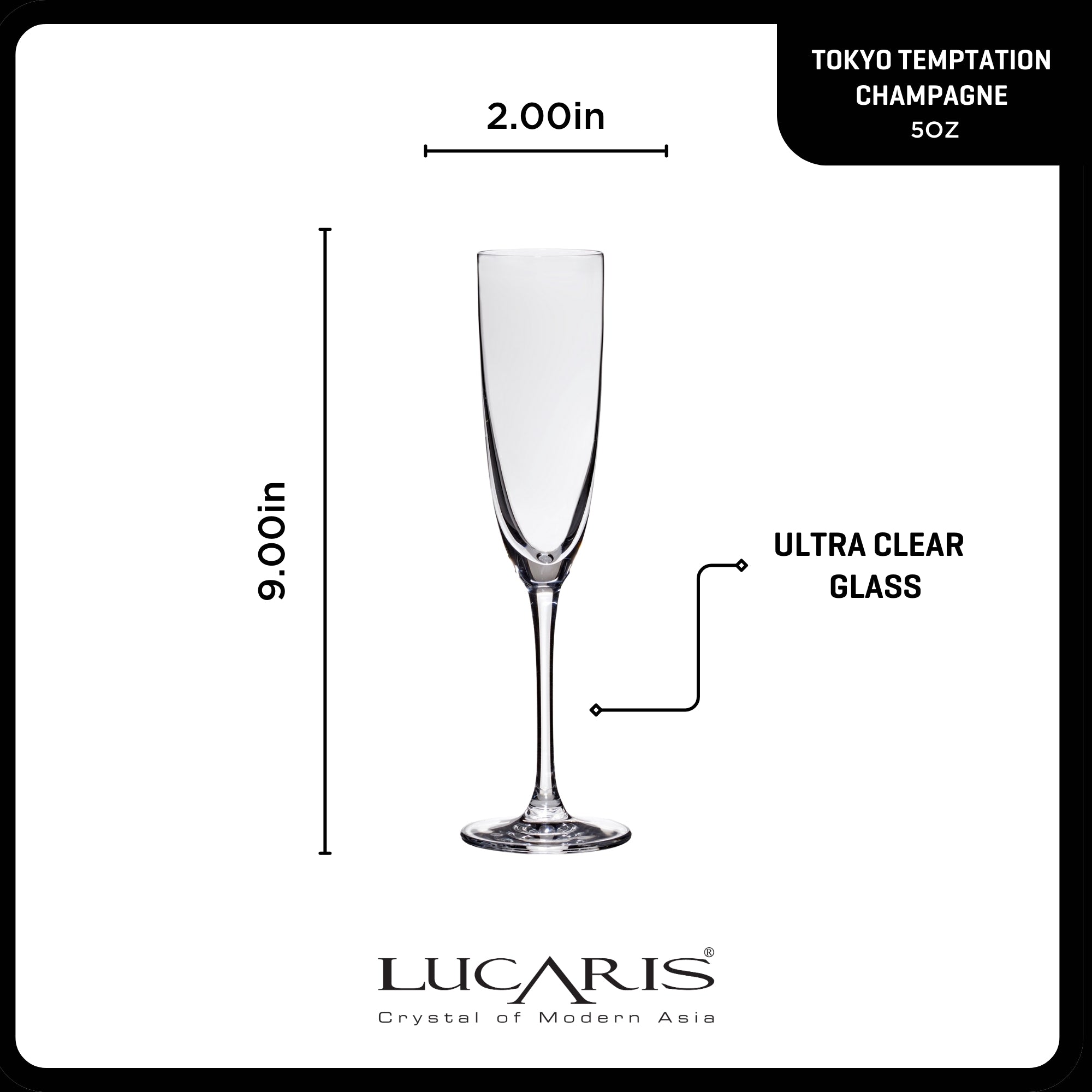 Lucaris Tokyo Temptation Champagne Glasses (4-Pieces), 5-ounce, Dishwasher Safe, Lead-free Crystalline - Image 3