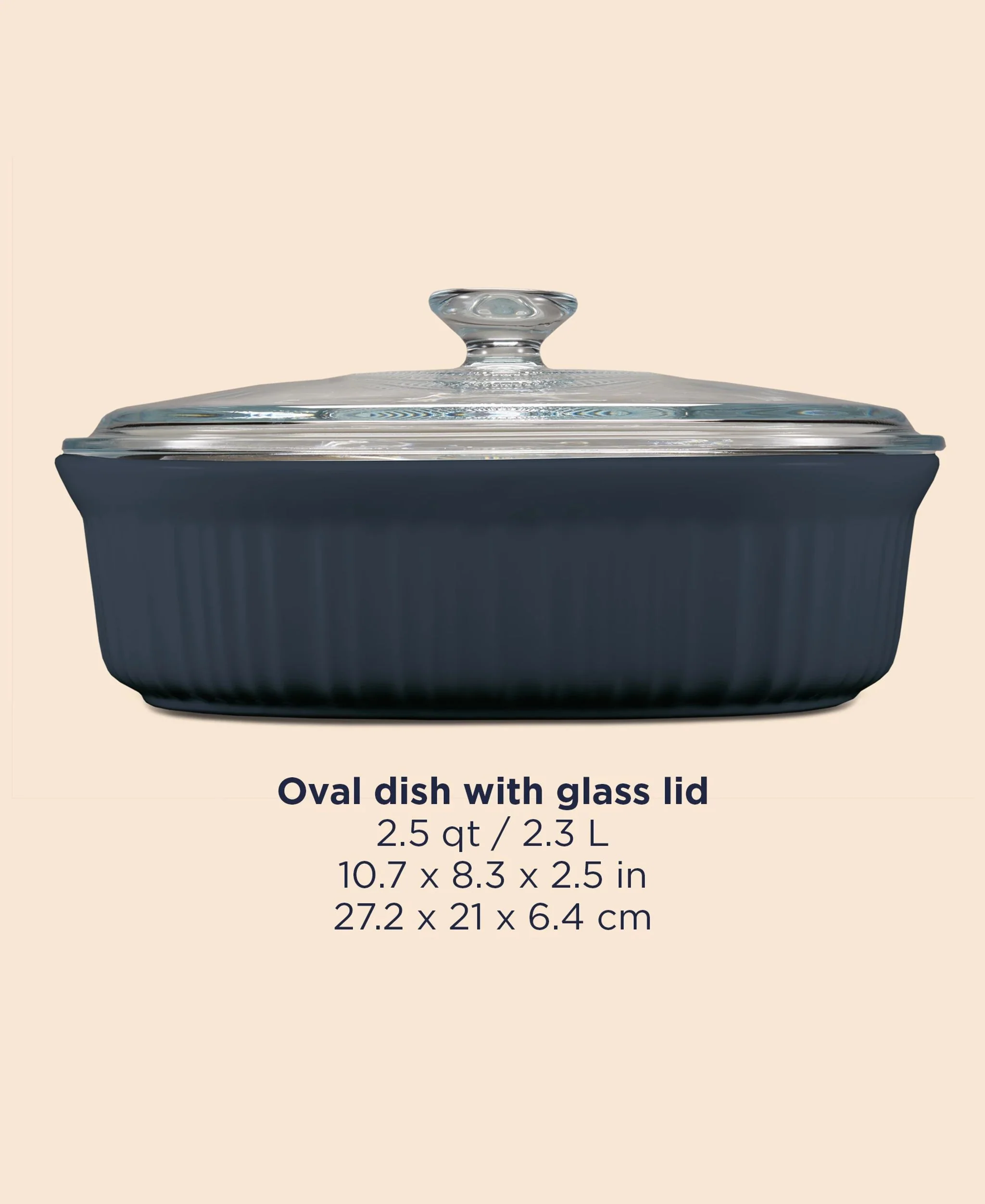 CorningWare® French Colors 2.5-quart Oval Baking Dish, Navy - Image 5