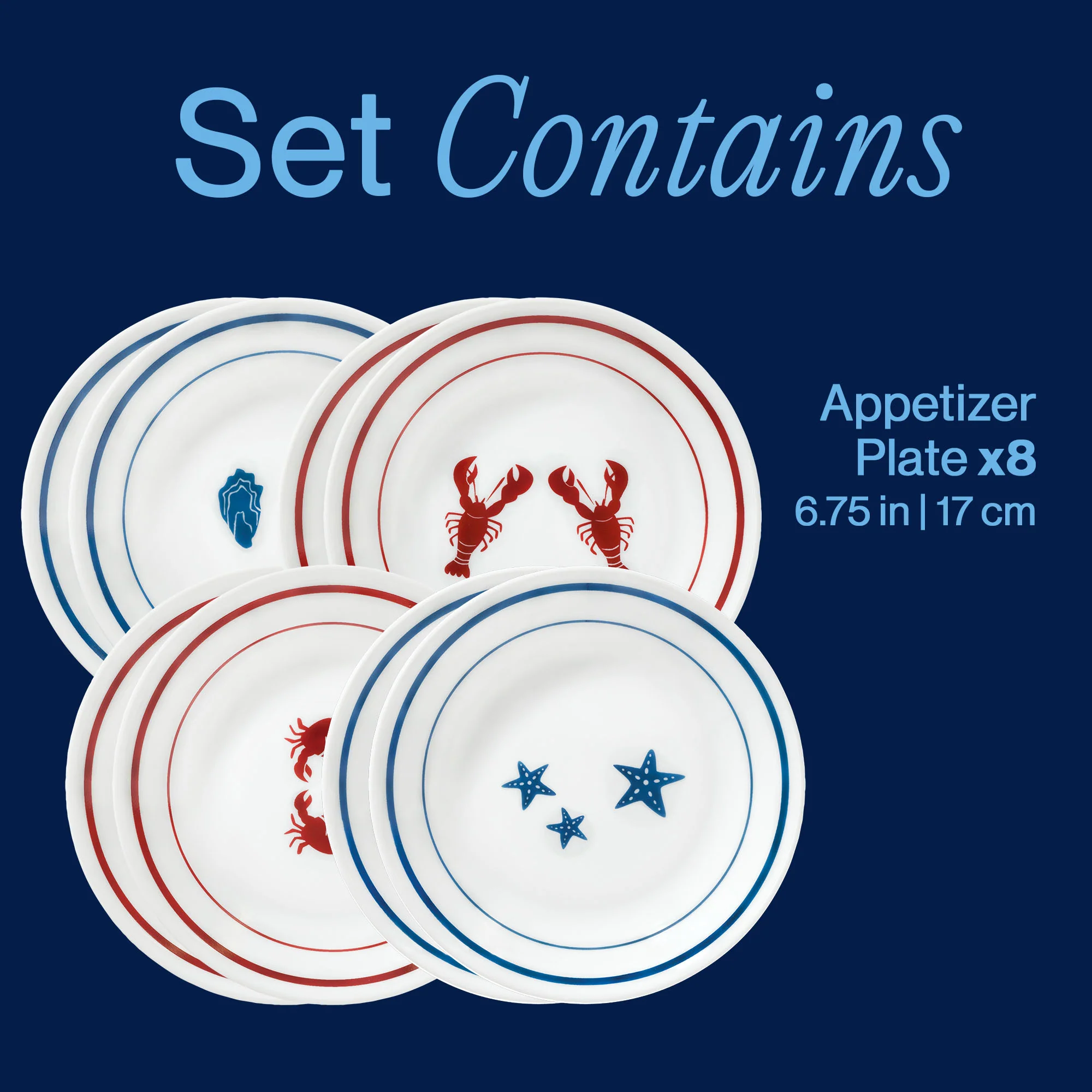 Corelle® Rockland Harbor 6.75" Appetizer Plate, 8-pack - Image 3