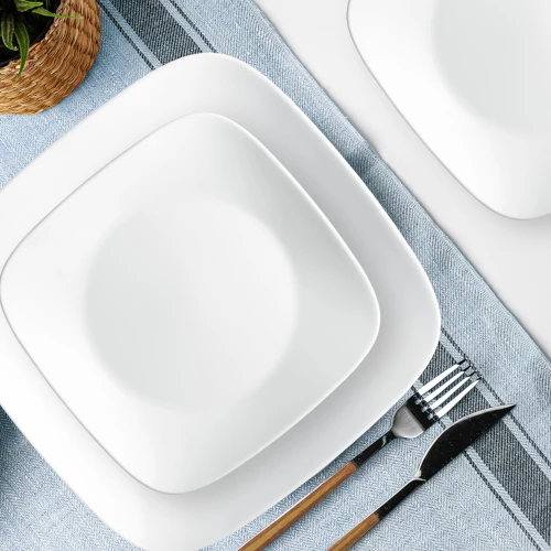 Corelle® SquareTM Pure White 12-piece Dinnerware Set with Appetizer Plates, Service for 4 - Image 3