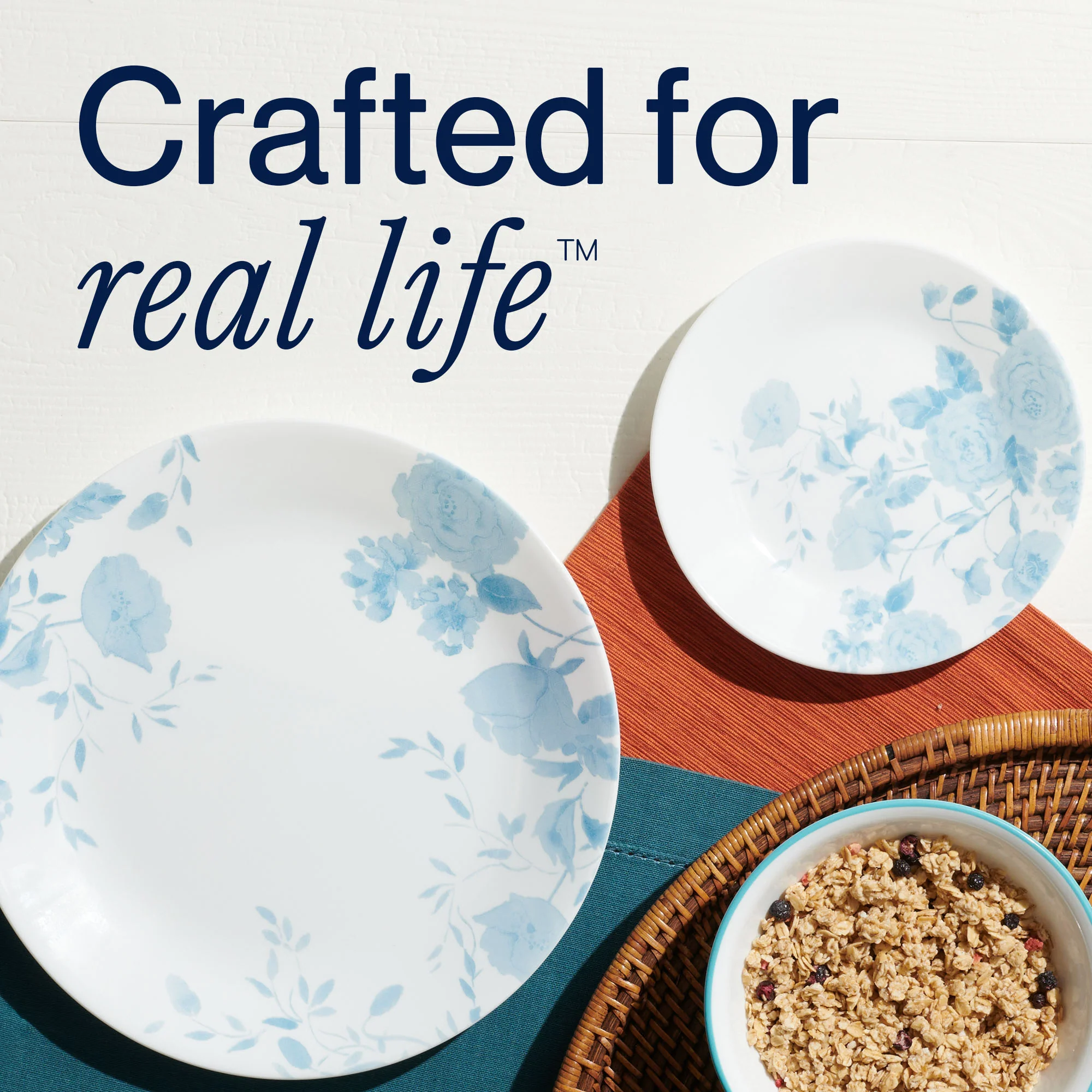 Corelle® Blue Bouquet 18-piece Dinnerware Set, Service for 6 - Image 7