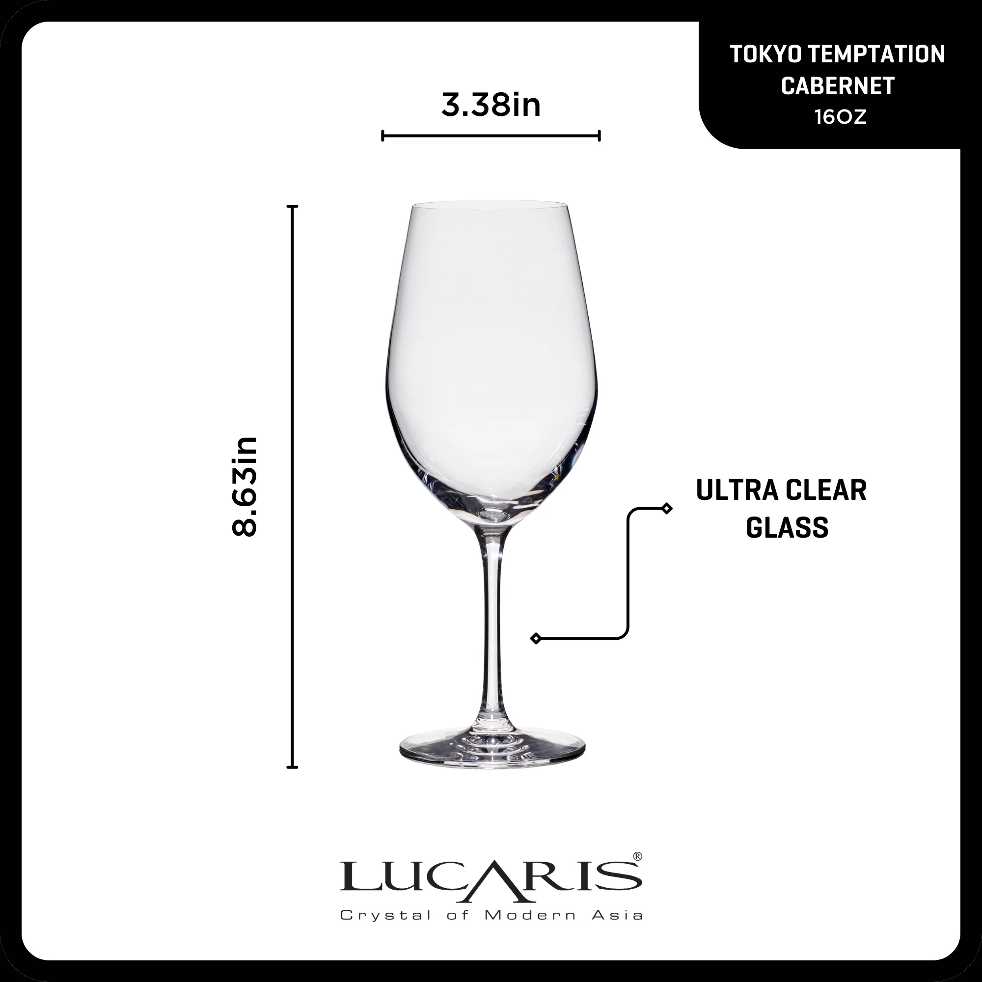 Lucaris Tokyo Temptation Cabernet Glasses (4-Pieces), 16-ounce, Dishwasher Safe, Lead-free Crystalline - Image 3