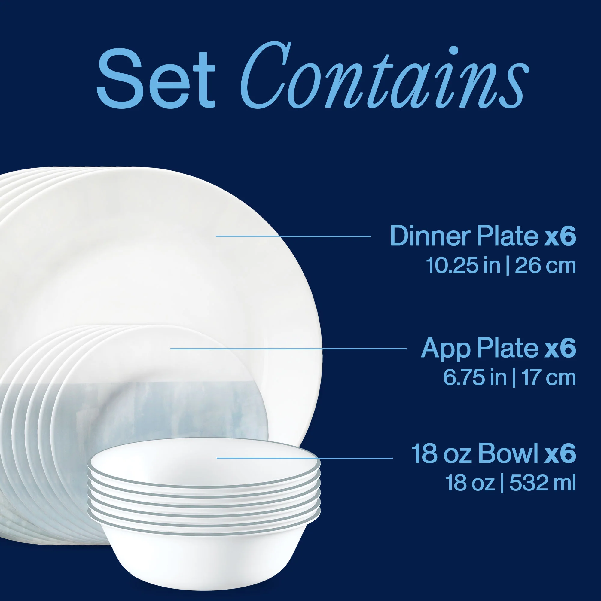 Corelle® Foggy Seas 18-piece Dinnerware Set, Service for 6 - Image 3