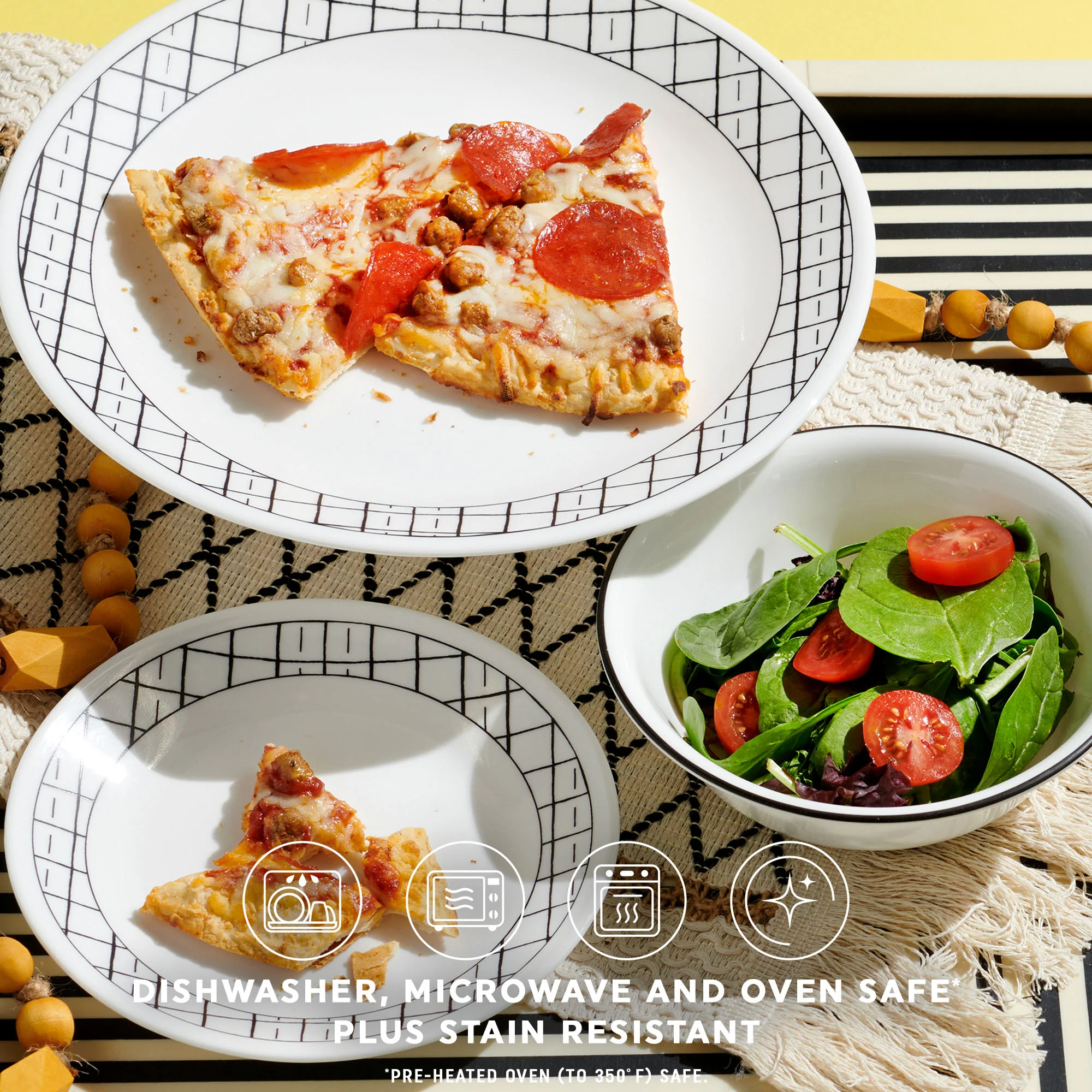 Corelle® Delicate Grid 18-piece Dinnerware Set, Service for 6 - Image 5