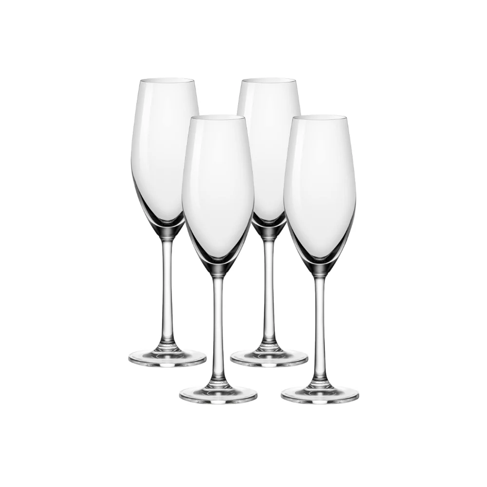 Ocean Glassware Ocean Glass Sondria Champagne Flute Glasses (4-pieces), 7.25-ounce, Dishwasher Safe
