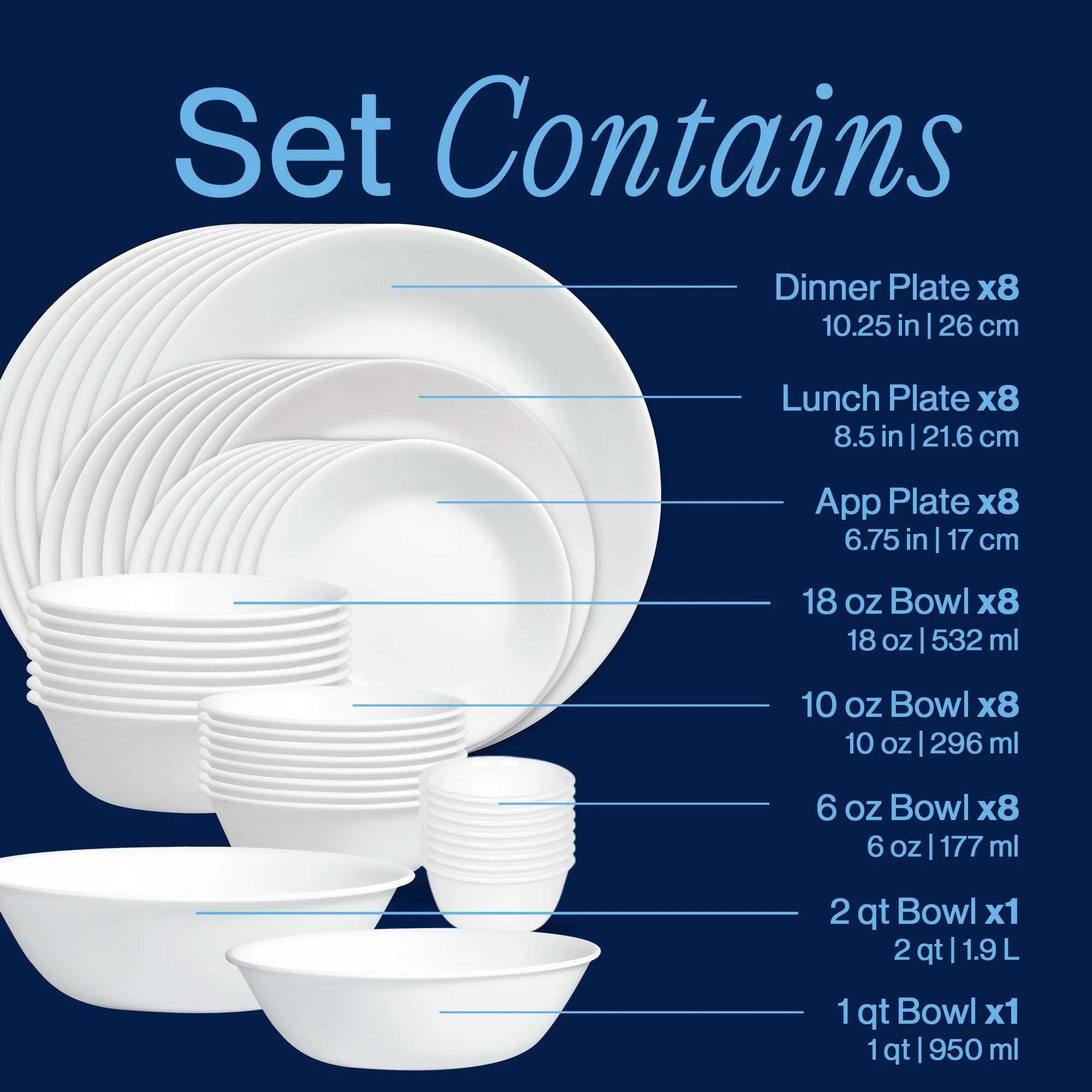 Corelle® Winter Frost White 50-piece Dinnerware Set, Service for 8, EXCLUSIVE - Image 3