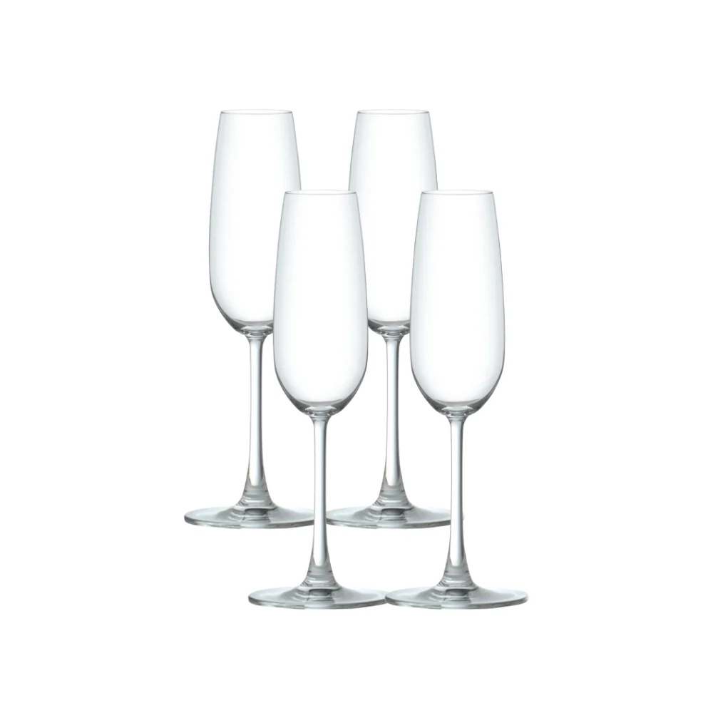 Ocean Glassware Ocean Glass Matera Champagne Flutes (4-Pieces), 7-ounce, dishwasher safe