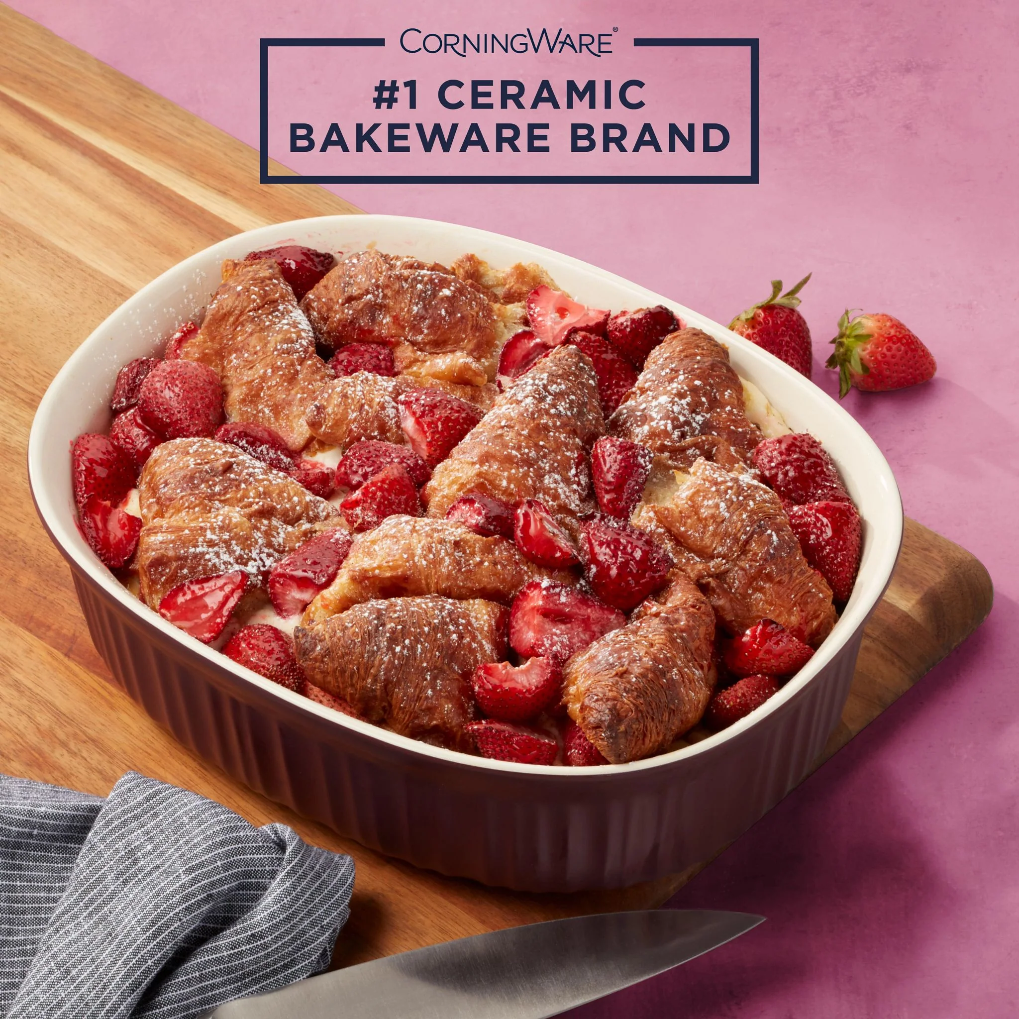 CorningWare® French Colors 2.5-quart Oval Baking Dish, Cabernet - Image 2