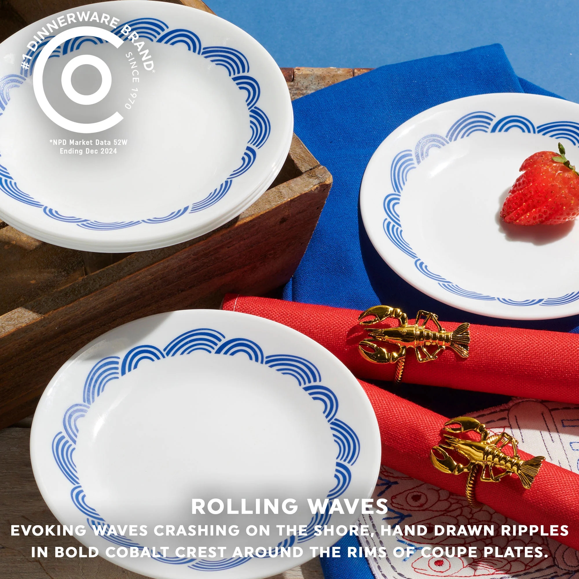 Corelle® Rolling Waves 8.5" Lunch Plate, 6-pack - Image 2