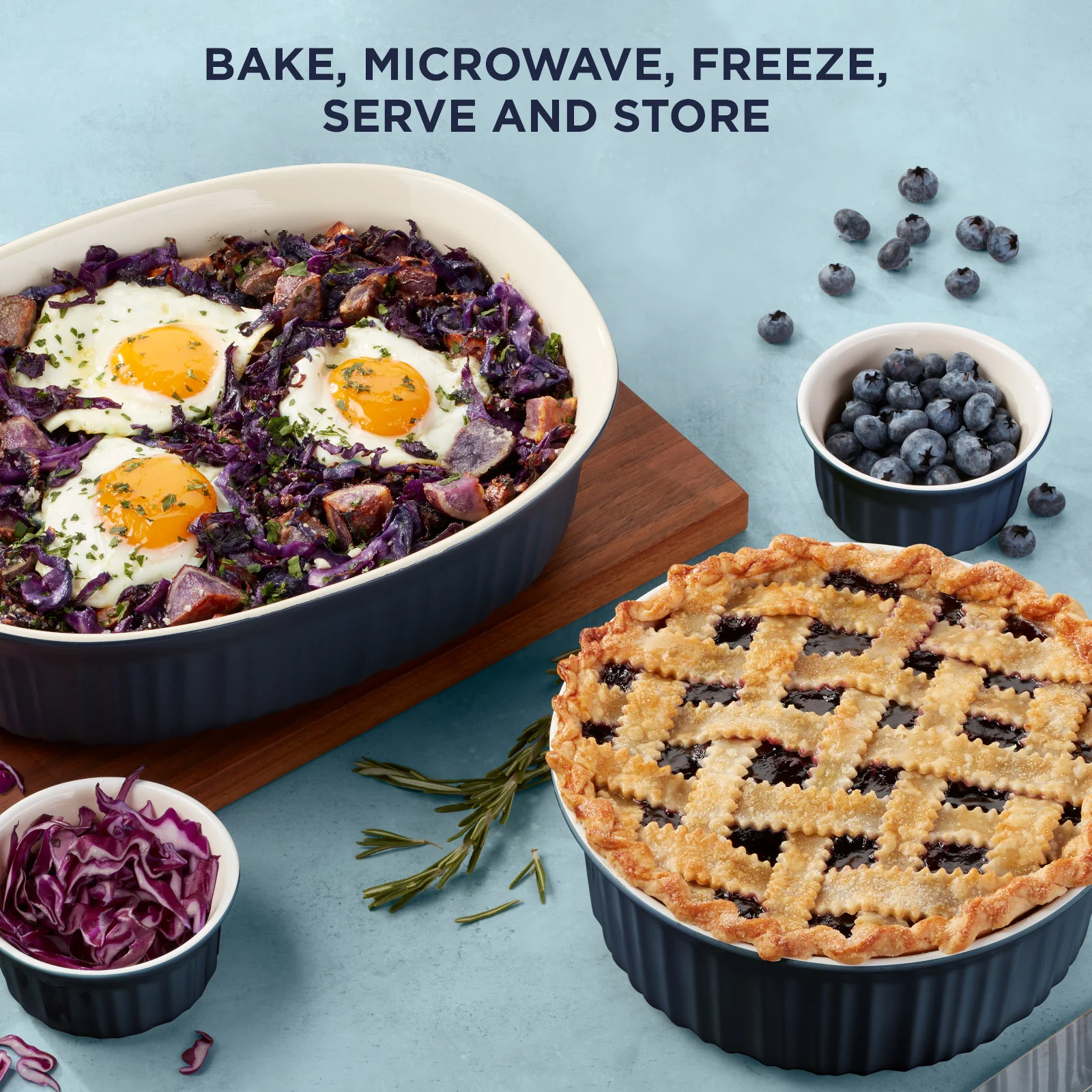 CorningWare® French Colors 12-piece Oval Bakeware Set, Navy - Image 3