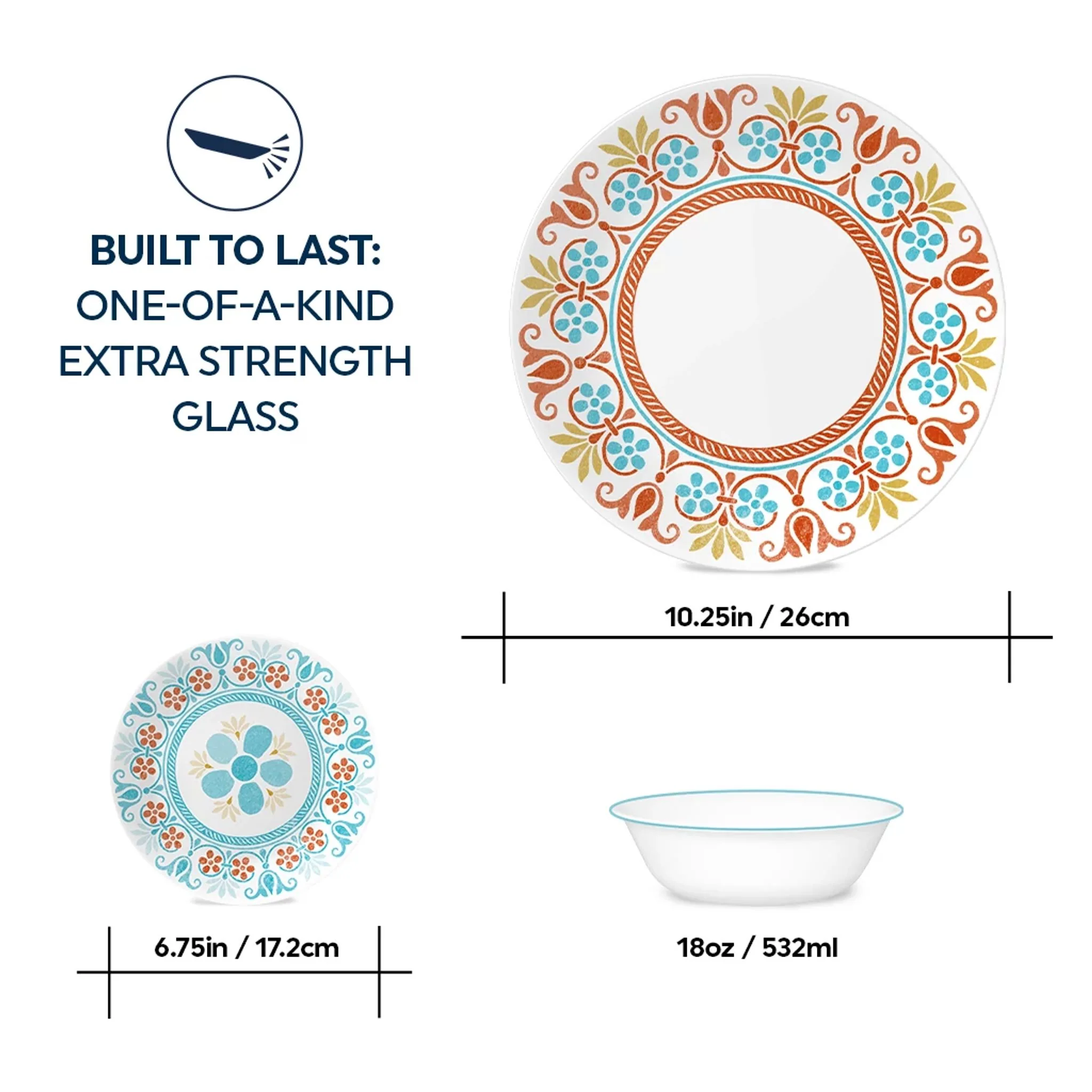 Corelle® Global Collection Terracotta Dreams 18-piece Dinnerware Set, Service for 6 - Image 3