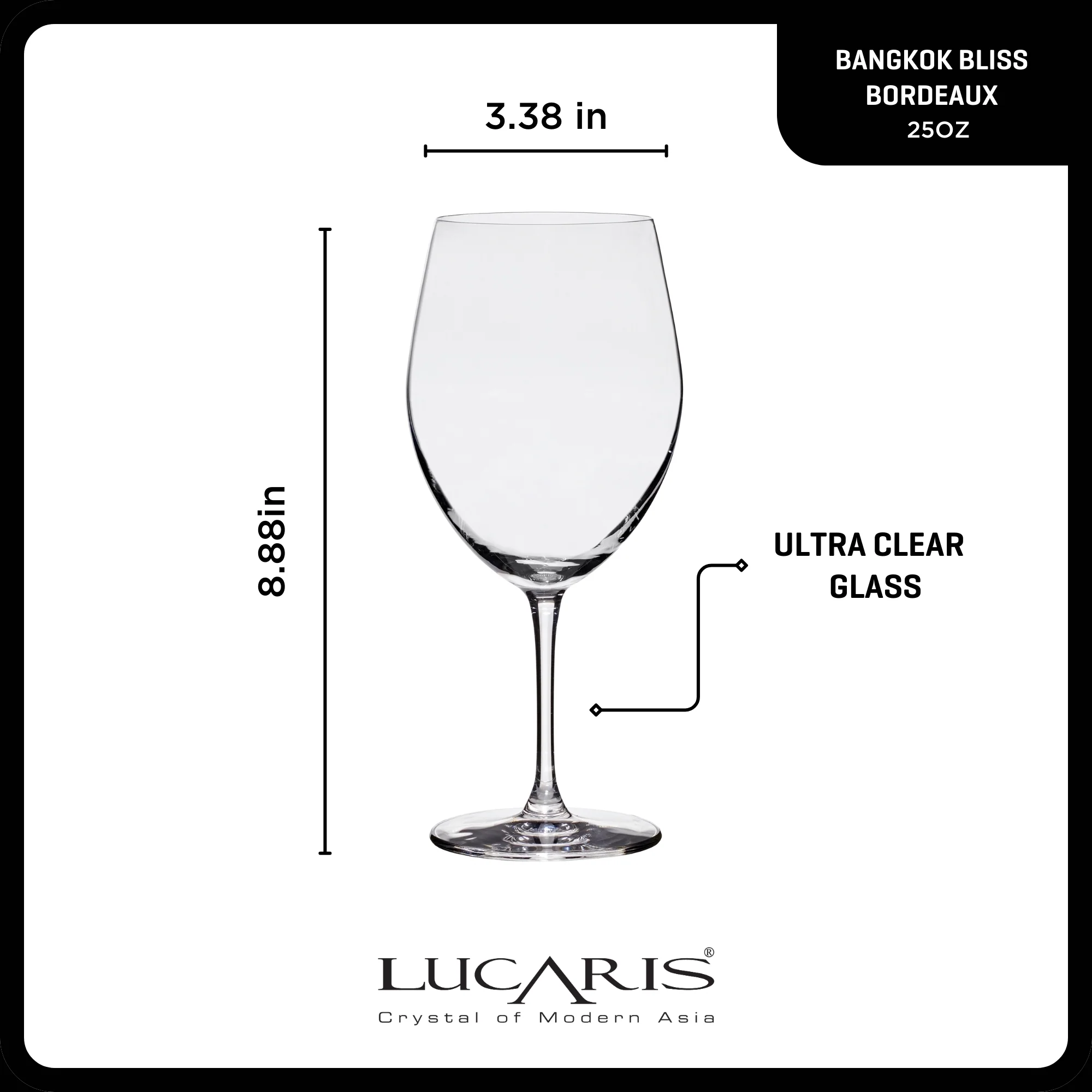 Lucaris Bangkok Bliss Bordeaux Glasses (4-Pieces), 25-ounce, Dishwasher Safe, Lead-free Crystalline - Image 3