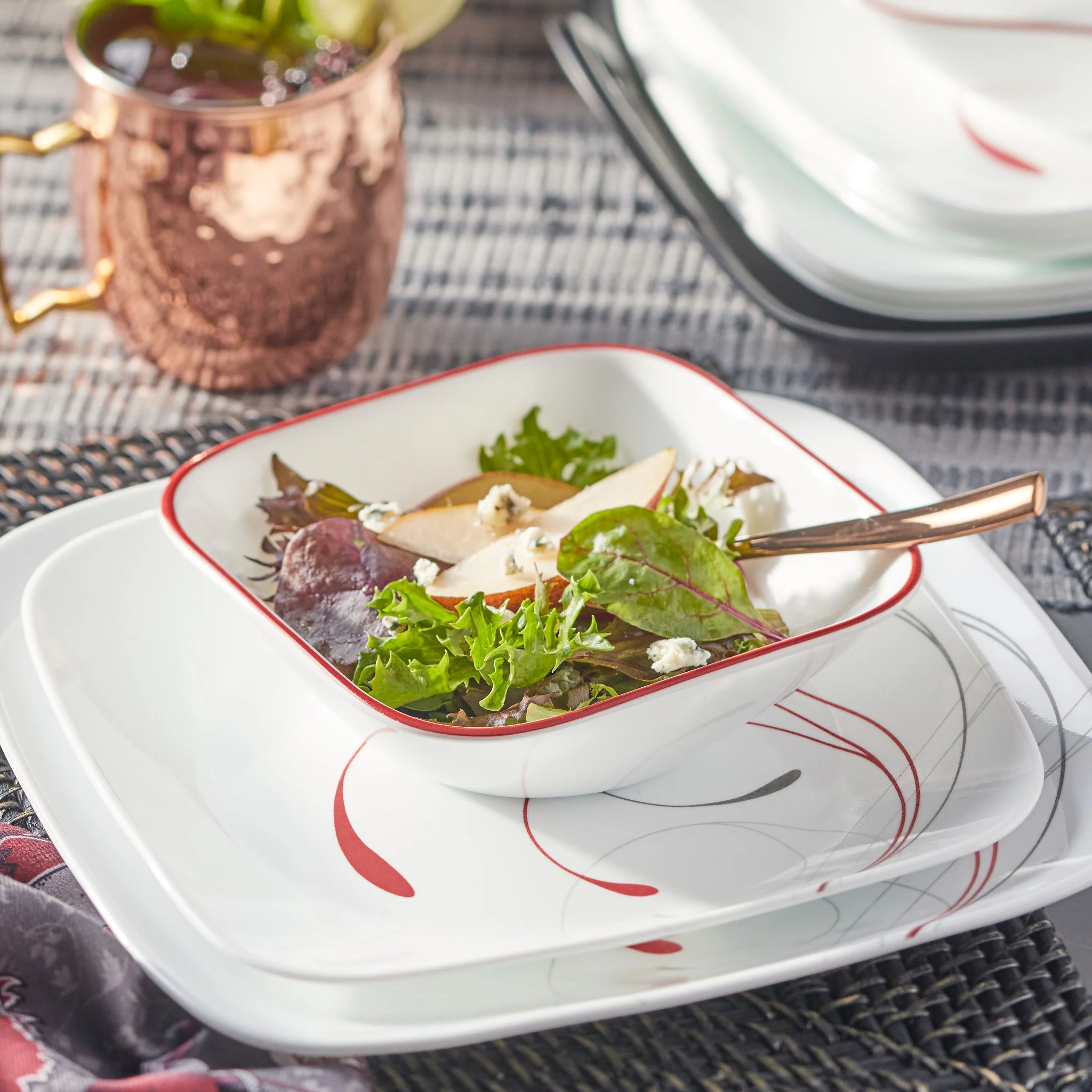 Corelle® Square Splendor 18-piece Dinnerware Set, Service for 6 - Image 4