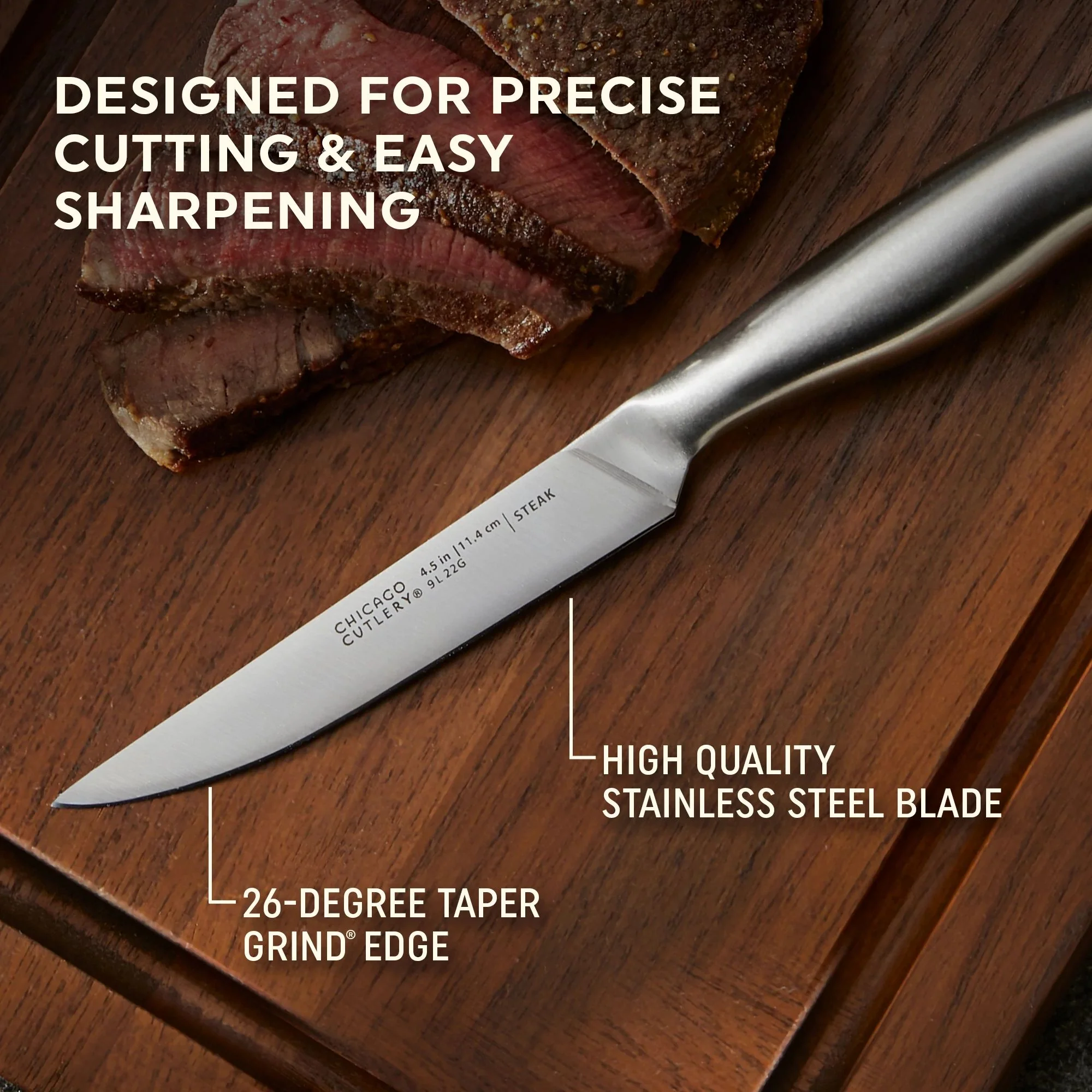 Chicago Cutlery® Insignia SteelTM 4-piece Steak Knife Set - Image 2