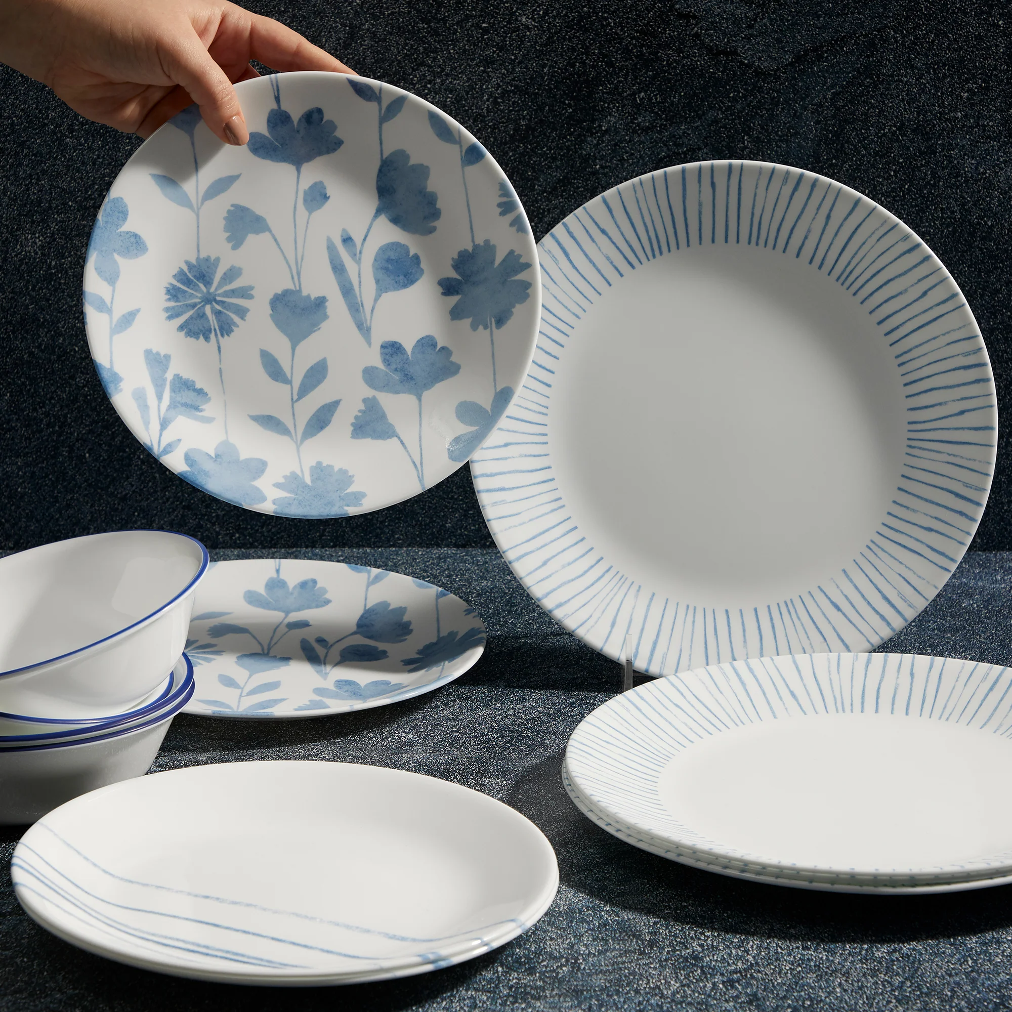 Corelle® Botanical Stripes 12-piece Dinnerware Set, Service for 4 - Image 3