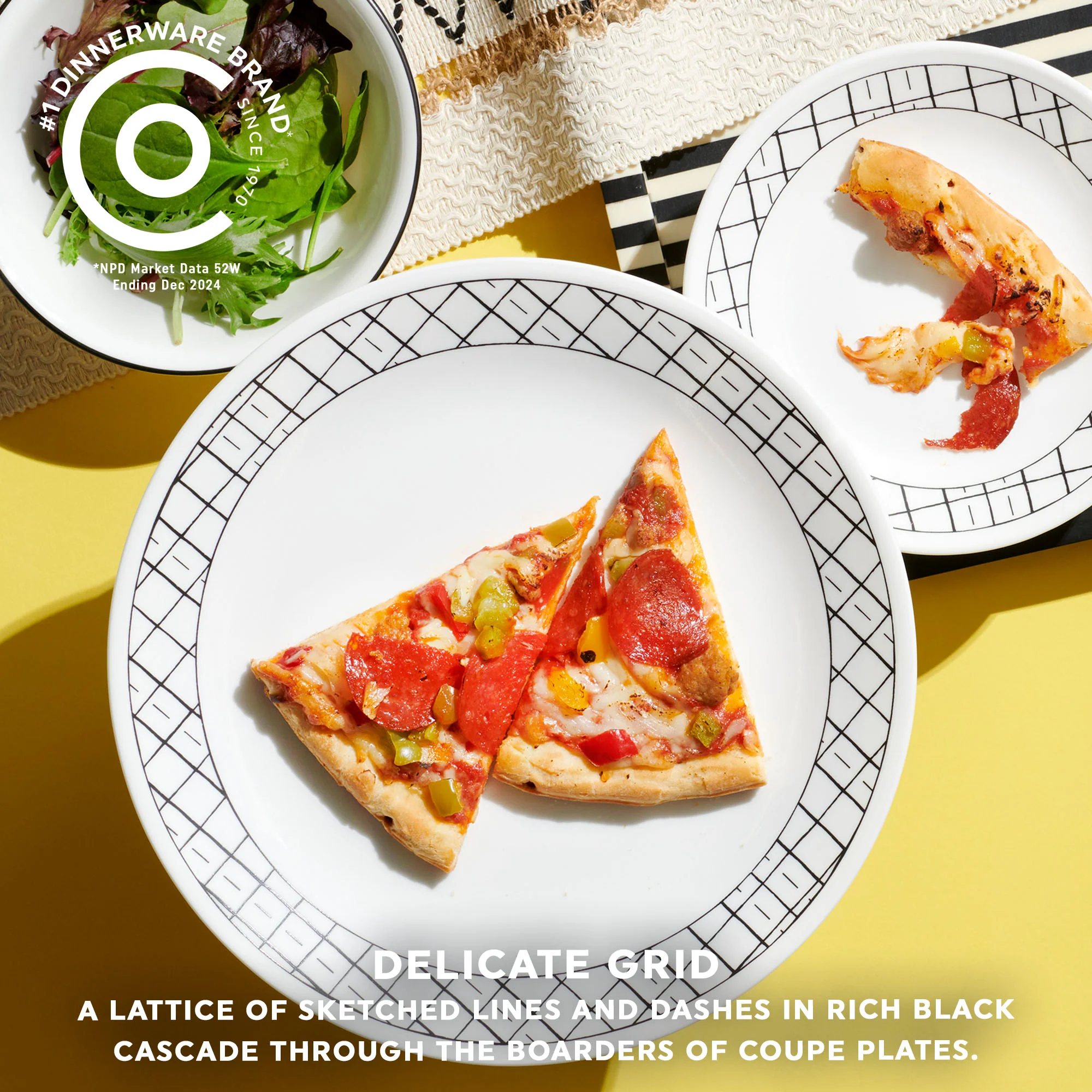Corelle® Delicate Grid 18-piece Dinnerware Set, Service for 6 - Image 4