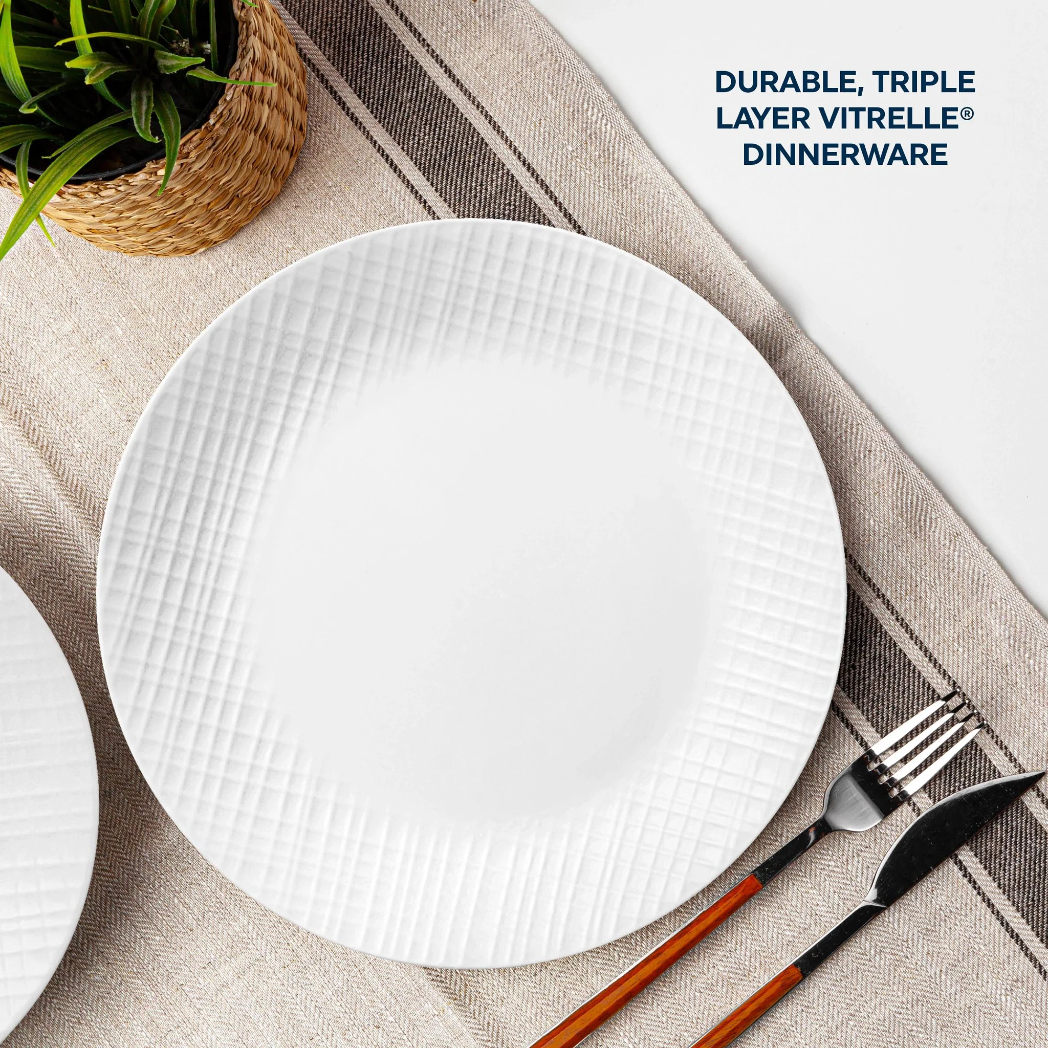 Corelle® Linen Weave 12-piece Dinnerware Set, Service for 4 - Image 5