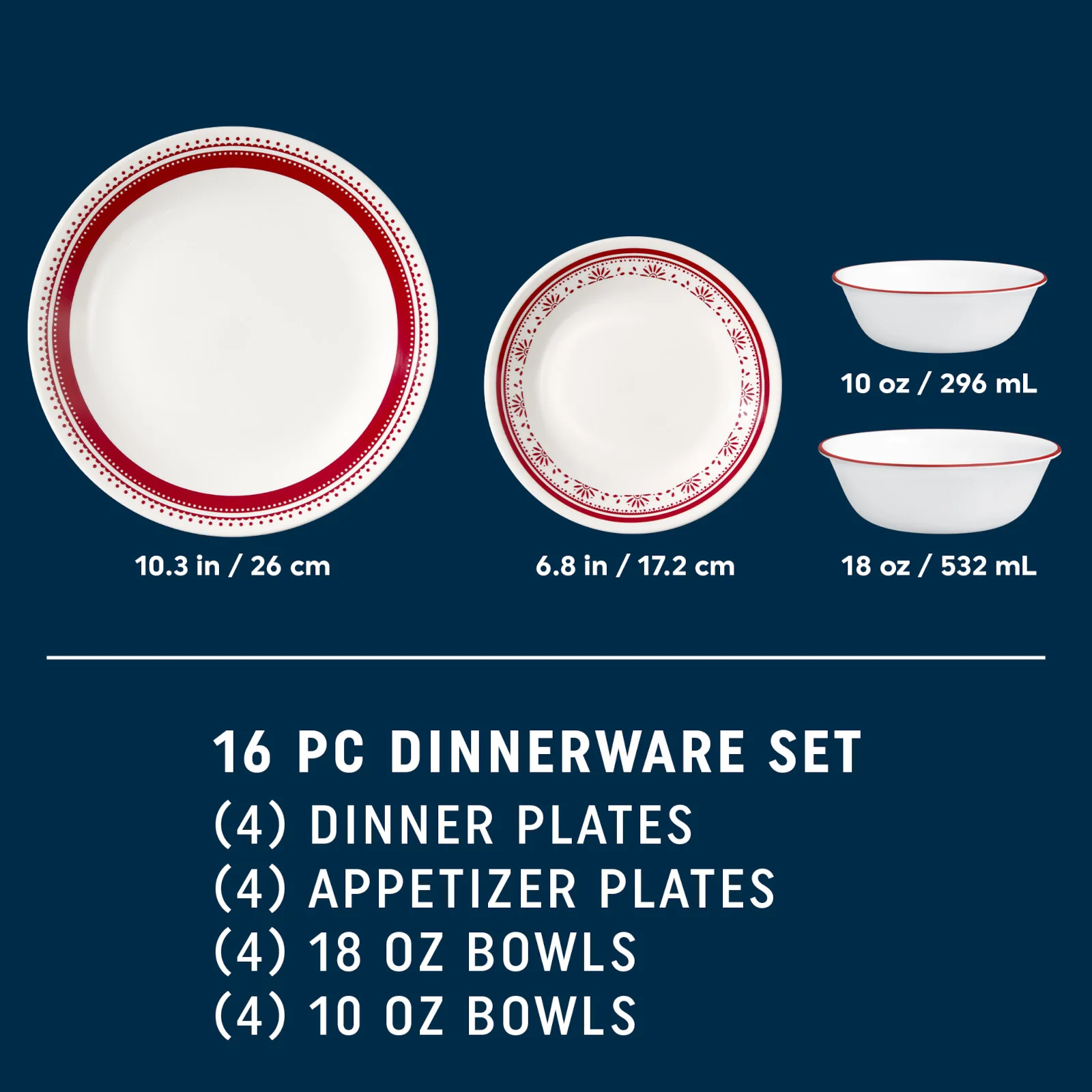 Corelle® Sadie 16-piece Dinnerware Set, Service for 4 - Image 2